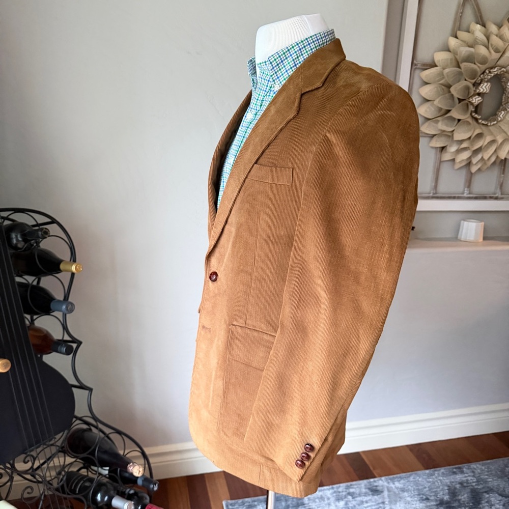 Haggar‎ Jacket Men's Vintage Corduroy Blazer in Dark Tan Size 40R - Picture 2 of 13